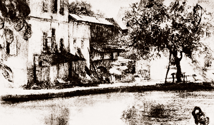  Adolpyh Von Menzel —— 池塘边的房屋